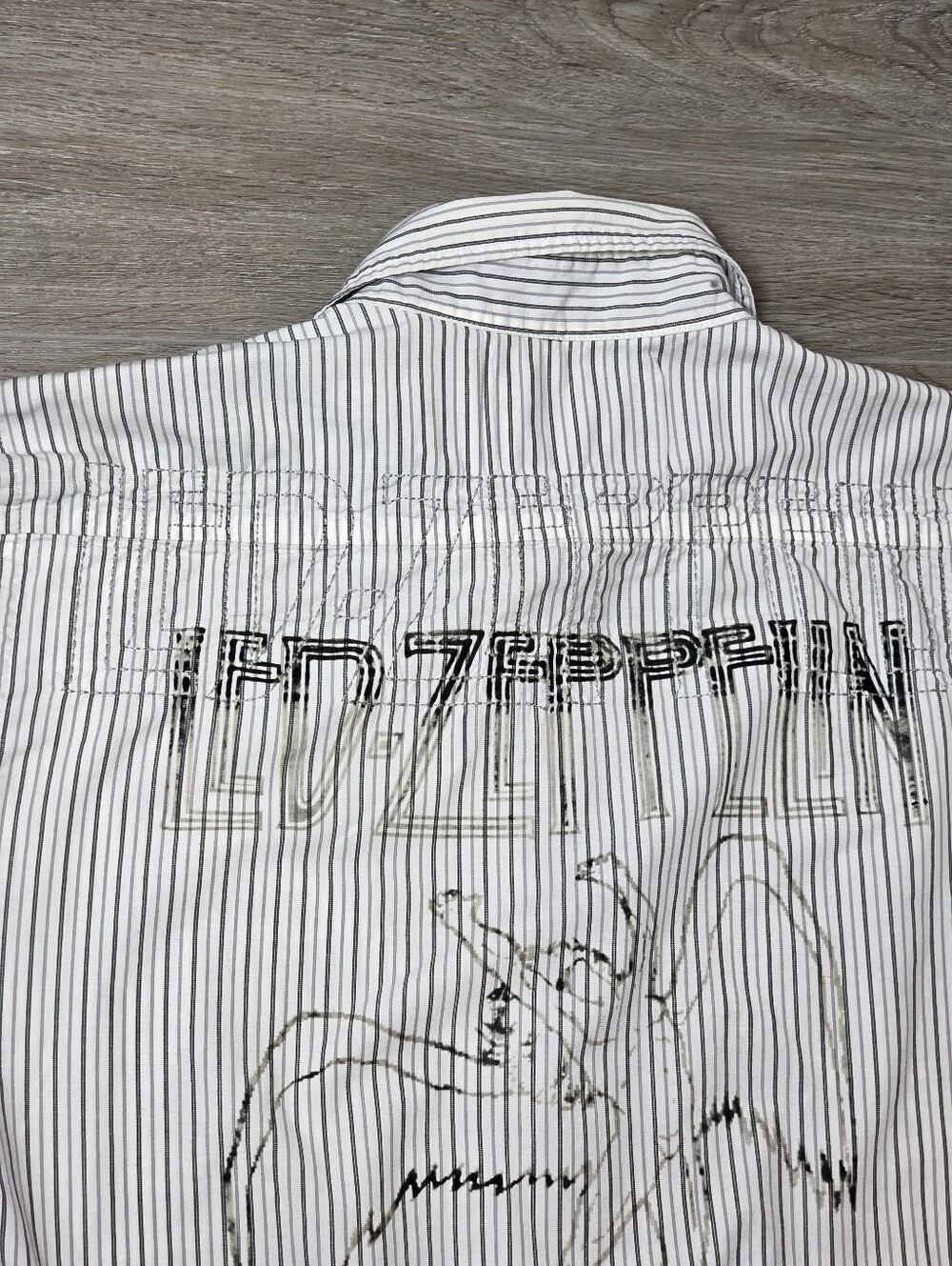 Led Zeppelin Bravado Button Shirt Mens M "Swan Song" Patched Symbols - Picture 3 of 7